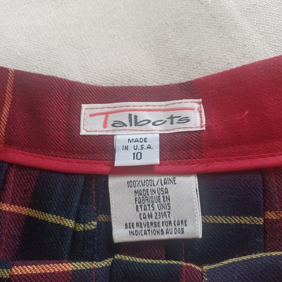 Talbots Vintage Wool Stuart Tartain Plaid Pleated School Girl Academia Shirt 10 - Picture 10 of 10